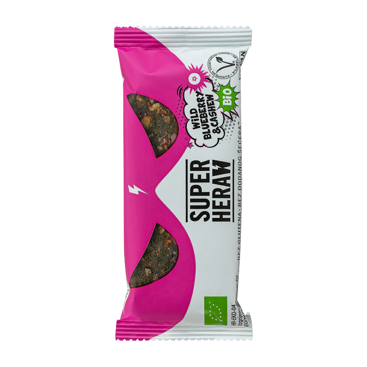 Superheraw | Organic Bar | Wild Blueberry & Cashew | 45 gram