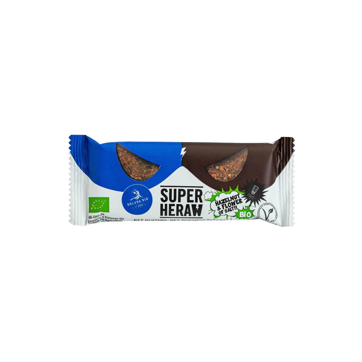 Superheraw | Organic Bar | Hazelnut & Flower of Salt | 45 gram